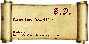 Bastian Domán névjegykártya